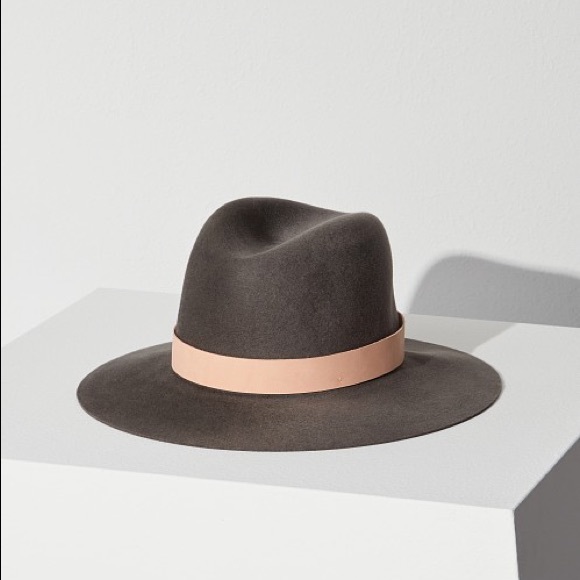 Janessa Leone Accessories - Janessa Leone Darian Wool Felted Hat Grey Medium